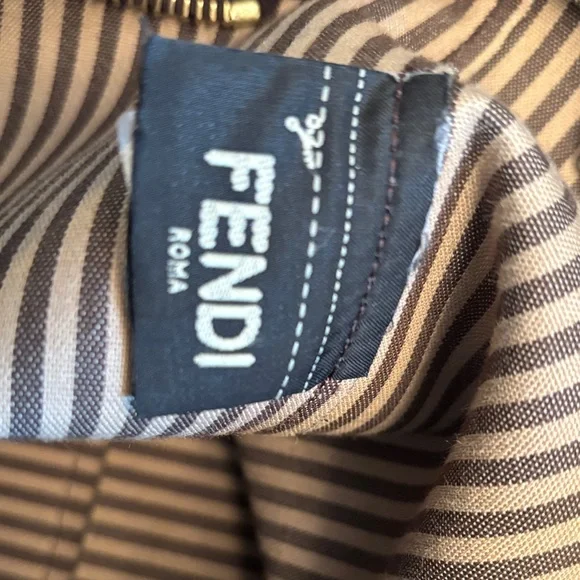 Fendi tote bag Zucca monogram FF canvas brown leather handbag - Picture 5 of 14